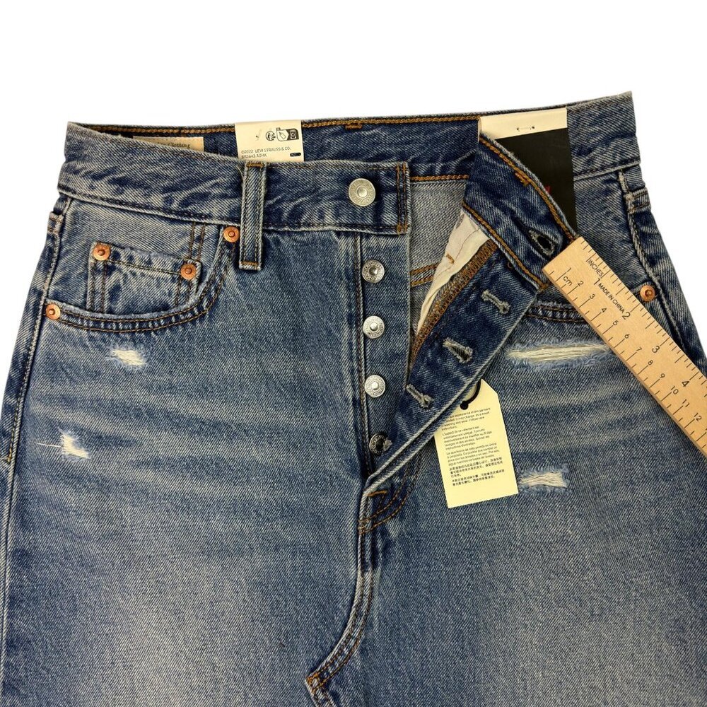 Levi’s Premium Iconic Long Denim Maxi Skirt Blue Women’s 24 / 00 / XXS NWT - Picture 8 of 15